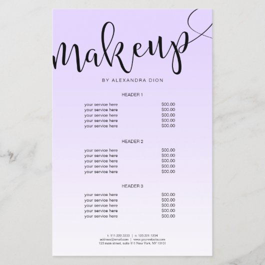 Eenvoudige lavendel handgeschreven script kalligra flyer (Voorkant)