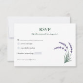 Eenvoudige Lavendel Huwelijks RSVP Kaart (Voorkant)