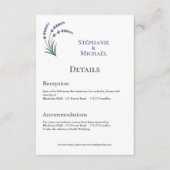 Eenvoudige Lavendel Huwelijksdetails Bijlagekaart Informatiekaartje (Voorkant)
