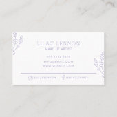 Eenvoudige Lavendel Monogram Make-up Artiest Visitekaartje (Achterkant)