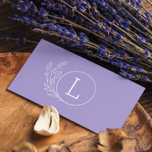 Eenvoudige Lavendel Monogram Make-up Artiest Visitekaartje