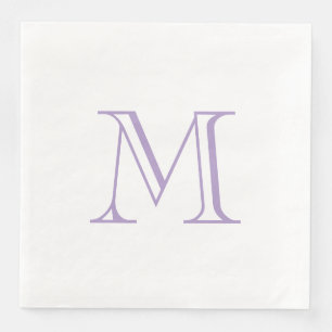 Eenvoudige Lavendel Monogram Papieren Servet