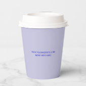 Eenvoudige Lavendel & Paarse Business Logo Custom Papieren Bekers (Achterkant)