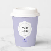 Eenvoudige Lavendel & Paarse Business Logo Custom Papieren Bekers (Voorkant)