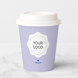 Eenvoudige Lavendel & Paarse Business Logo Custom Papieren Bekers