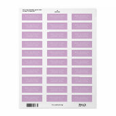 Eenvoudige lavendel Paarse elegante retour adres Etiket (Full Sheet)