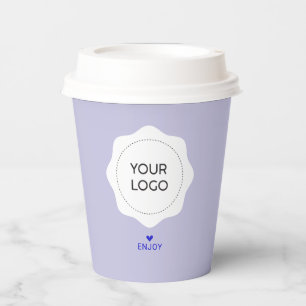 Eenvoudige lavendel & paarse zakelijk logo aangepa papieren bekers