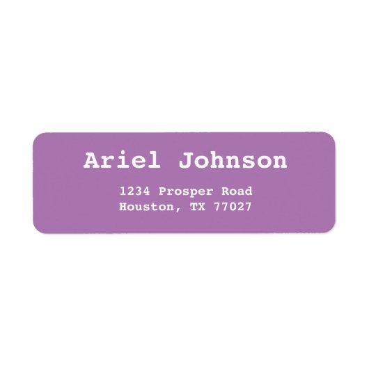Eenvoudige Lavendel Sla de datum retour adres op Etiket (Voorkant)