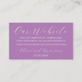 Eenvoudige Lavendel Trouwwebsite Bijlagekaart Informatiekaartje (Voorkant)