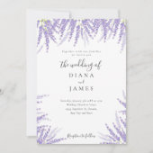 Eenvoudige Lavendel violet bloemenbruiloft Kaart (Voorkant)