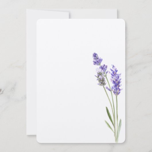 Eenvoudige lavendeprigs kaart (Achterkant)