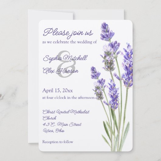 Eenvoudige lavendeprigs kaart (Voorkant)