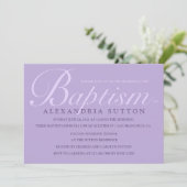 Eenvoudige lavender Baptism/Christening Invite Kaart (Staand voorkant)