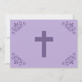 Eenvoudige lavender Baptism/Christening Invite Kaart (Achterkant)