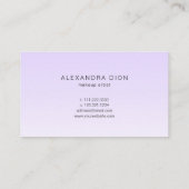 Eenvoudige lavender handgeschreven scriptkalligraf klantenkaartje (Achterkant)