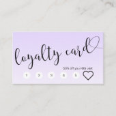 Eenvoudige lavender handgeschreven scriptkalligraf klantenkaartje (Voorkant)