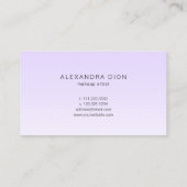 Eenvoudige lavender handgeschreven scriptkalligraf visitekaartje (Achterkant)