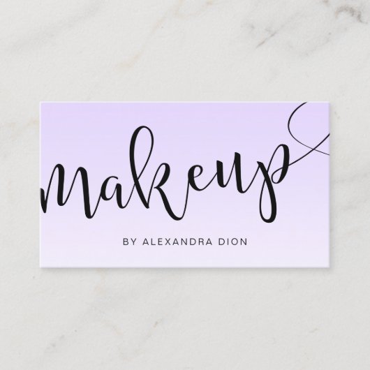 Eenvoudige lavender handgeschreven scriptkalligraf visitekaartje (Voorkant)