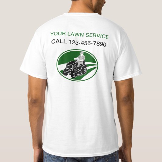 Eenvoudige Lawn Service T-shirt (Achterkant)