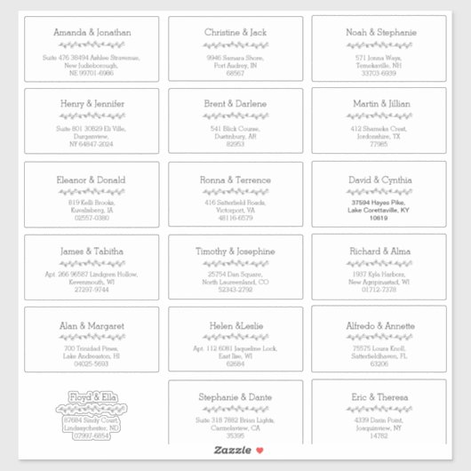 Eenvoudige Leaf bruiloft Gast Adresetiketten Sticker (Vel)