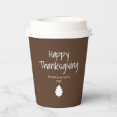 Eenvoudige Leaf Modern Family Thanksgiving Papieren Bekers (Achterkant)