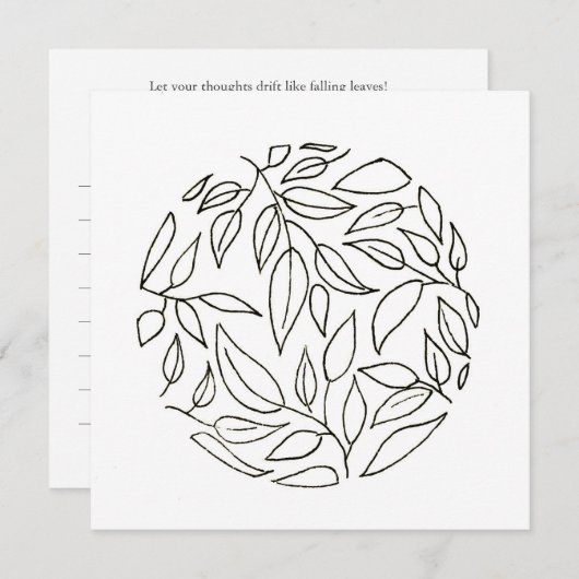 Eenvoudige Leaf Outline Kaarten met Journal (Voorkant / Achterkant)