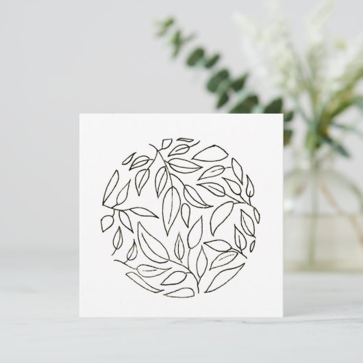 Eenvoudige Leaf Outline Kaarten met Journal (Staand voorkant)