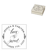 Eenvoudige lederen liefde Rondbruiloft Dank je wel Rubberstempel (Gestempeld)