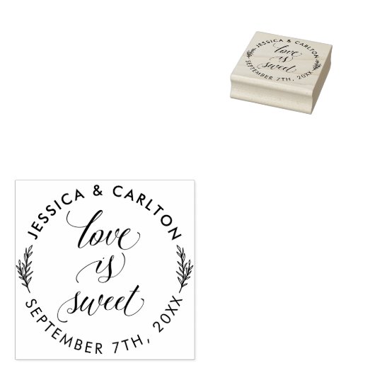 Eenvoudige lederen liefde Rondbruiloft Dank je wel Rubberstempel (Gestempeld)