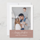 Eenvoudige leesbare Blush Script Family Photo Pase Feestdagenkaart (Voorkant)