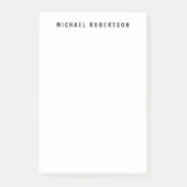 Eenvoudige leesbare naam Elegant Minimalist Zwart Post-it® Notes (Voorkant)