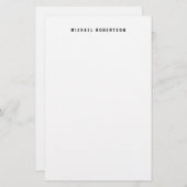 Eenvoudige Leesbare Naam Elegante Minimalistische  Briefpapier (Voorkant / Achterkant)