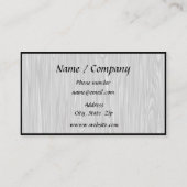 Eenvoudige legance: witte wood zwart visitekaartje (Achterkant)
