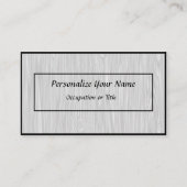 Eenvoudige legance: witte wood zwart visitekaartje (Voorkant)