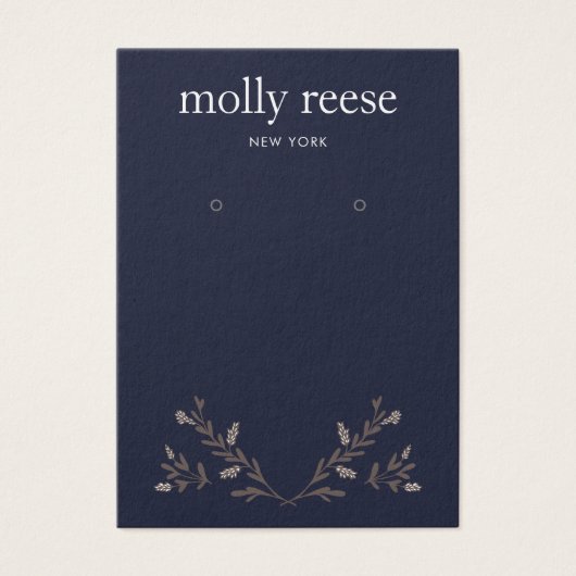 Eenvoudige legant Branch Navy die Display Kaart ve (Voorkant)