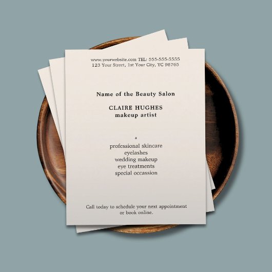 Eenvoudige legant Faux Metal Makeup Artist Flyer