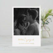 Eenvoudige legant-fotoservice Gold Folie Uitnodiging (Staand Voorkant)