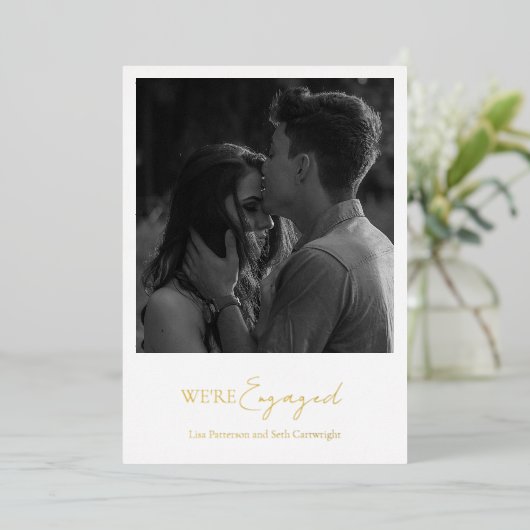 Eenvoudige legant-fotoservice Gold Folie Uitnodiging (Staand Voorkant)