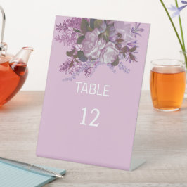 Eenvoudige legant lavender, weddenschapstabel reclamebord met voetstuk