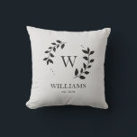 Eenvoudige legant moderne monogram achternaam kussen<br><div class="desc">Eenvoudige legant moderne monogram achternaam</div>