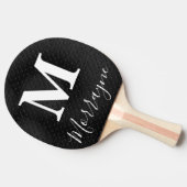 Eenvoudige legant moderne monogram-alkbordnaam tafeltennisbatje (Zijkant)