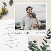 Eenvoudige legant Save the Date Photo Wedding Kaart