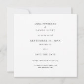 Eenvoudige legant Save the Date Photo Wedding Kaart (Achterkant)