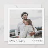 Eenvoudige legant Save the Date Photo Wedding Kaart (Voorkant)