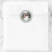 Eenvoudige legant Save the Date Wedding Gray Ronde Sticker (Tas)