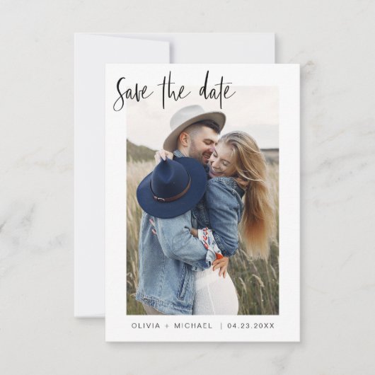 Eenvoudige legant slaat de datum-fotominimalist op save the date (Voorkant)
