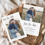 Eenvoudige legant slaat de datum-fotominimalist op save the date<br><div class="desc">Het huwelijk bewaart de Kaarten van de Datum die een foto op de voor en rug hebben. Sparen de kaarten van de Datum bevatten een moderne hand geschreven kromme manuscripttypografie die elegant,  eenvoudig en modern zijn om na u minimalistische eenvoudige trouwdag te gebruiken viering.</div>