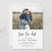 Eenvoudige legant slaat de datum-fotominimalist op save the date (Achterkant)