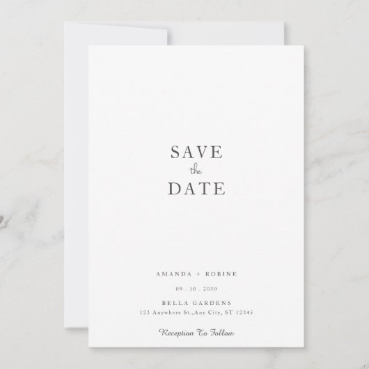 Eenvoudige legant slaat de datum op kaart (Voorkant)