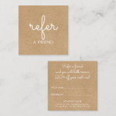 Eenvoudige legant Verwijs een Friend Rustic Kraft Aanbevelingskaartje (Voorkant / Achterkant)